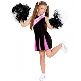Zwart en Roze Cheerleader Kostuum voor Kinderen
