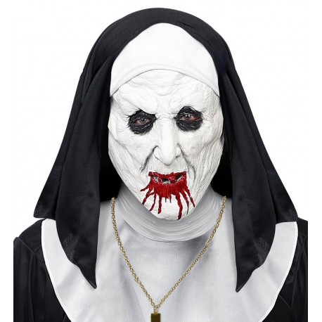 Horror Nonnen Half Gezichtsmasker met Hoofddeksel