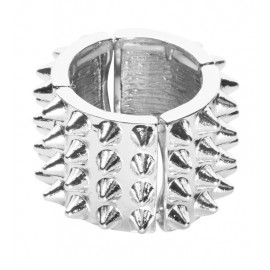 Verzilverde Ring met Spikes