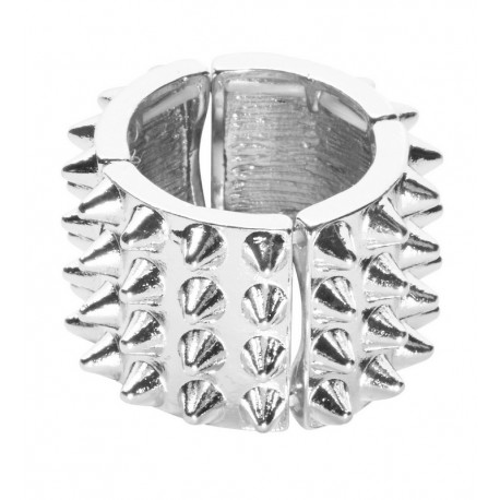 Verzilverde Ring met Spikes