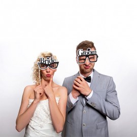 'Bride & Groom' Bruiloft Foto Props - 2 Stuks