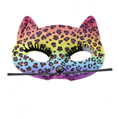 Regenboog luipaardmasker