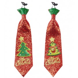 Glitter kerstboom stropdas