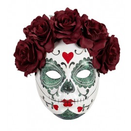 Catrina Masker met Glitter en Bordeaux rozen