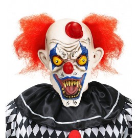 Killer Clown Masker met Haar en Mini Hoedje