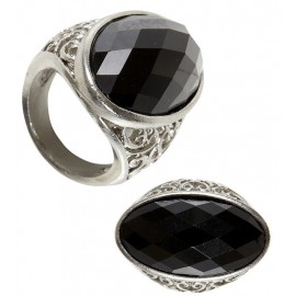Gotische zwarte edelsteen ring