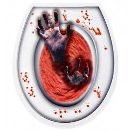 Bloederige Zombie Toiletbril Cover met Handen