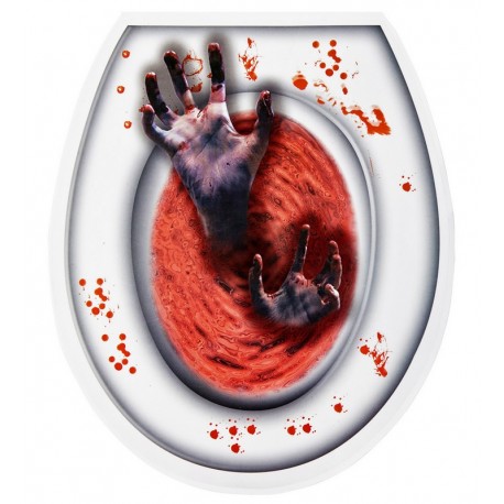 Bloederige Zombie Toiletbril Cover met Handen