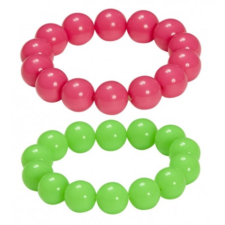 Set van 2 Neon Kralen Armbanden