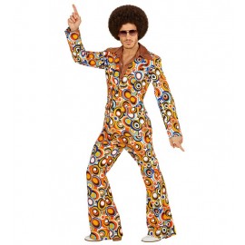 Volledig kostuum Man 70s Color Pop