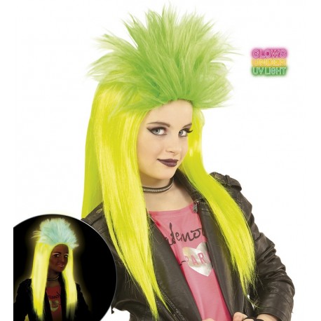 Punkadelic gele en groene pruik