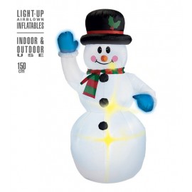 Lichtgevende Opblaasbare Sneeuwman 150 cm