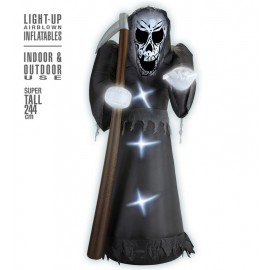 Grim Reaper Opblaasbaar Lichtgevend met Ventilator 244 cm