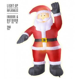 Kerstman Opblaasbaar Lichtgevend 244 cm
