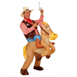 Opblaasbaar Cowboy te Paard Kostuum