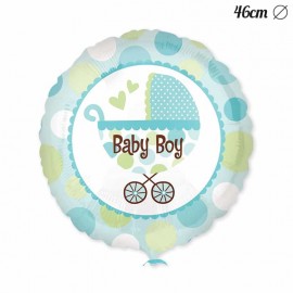 Blauwe Baby Shower Kinderwagen Ballon - (46 cm)