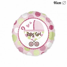 Roze Baby Shower Kinderwagen Ballon - (46 cm)