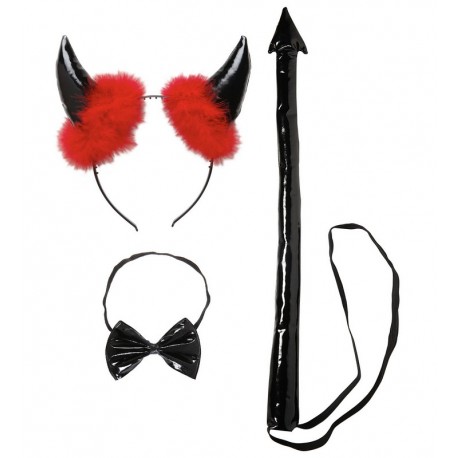 Vinyl Duivel Kostuum Set