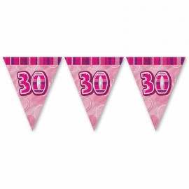 30 Jaar Roze Glitter Banner