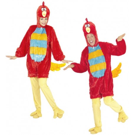 Rood vogel pluche kostuum voor volwassenen