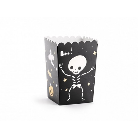 Halloween Popcornbakjes - 6 Stuks (7x7x12,5 cm)