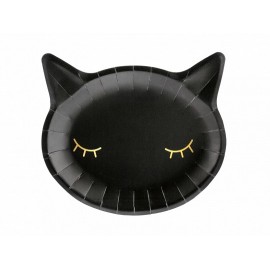 6 zwarte kattenborden 22 x 20 cm