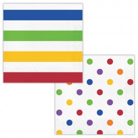 Servetten Stippen & Strepen - 16 stuks 33 cm