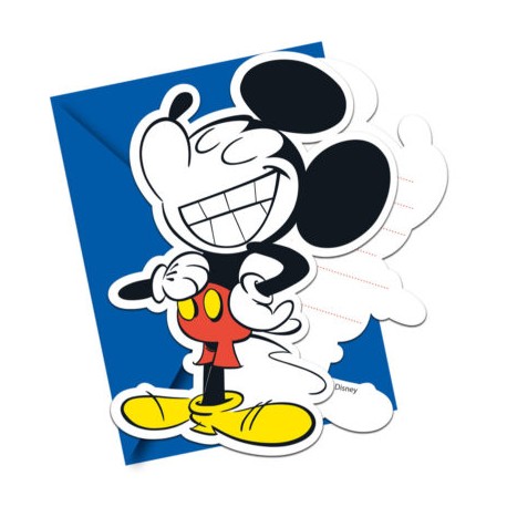 6 Mickey Super Cool-uitnodigingen