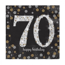 Servetten 70 Jaar Elegant - 16 stuks 33 cm