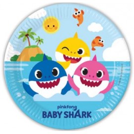 Baby Shark Papieren Bordjes - 8 stuks (23 cm)