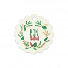 28 Tarjetas Ondulada Orla Bon Nadal 4 cm