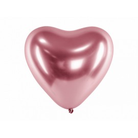 50 Globos Corazón Metálizados de 30 cm