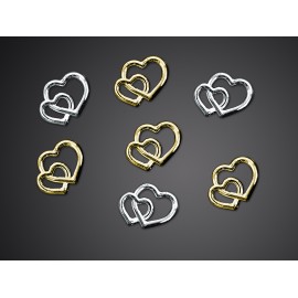 25 Adornos Corazones Oro 10 mm