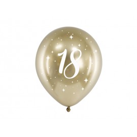 6 globos 18 Años Dorados 30 cm