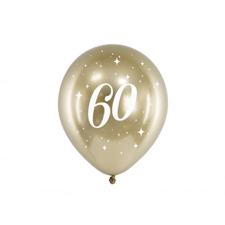 6 globos 60 Años Dorados 30 cm