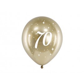 6 globos 70 Años Dorados 30 cm