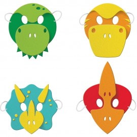 Dinosaurus Gezichtsmaskers - 4 Stuks