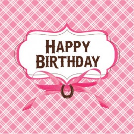 online Roze Strik "Happy Birthday" Servetten bestellen