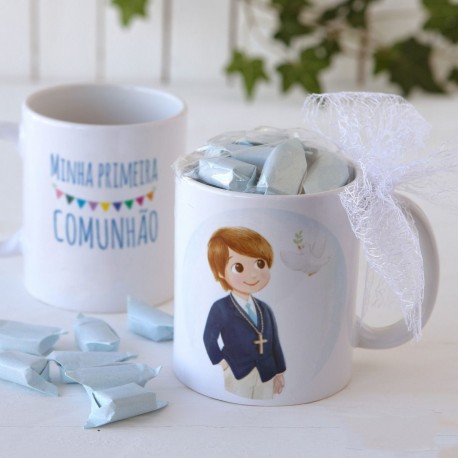 Taza Cerámica Niño Primeira Comunhão 7 Caramelos