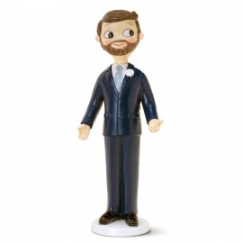 Taart Figuurtje Bruidegom met Baard - 21 cm