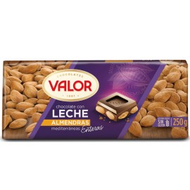 5 Tabletas Chocolate Valor Choco Leche Almendras