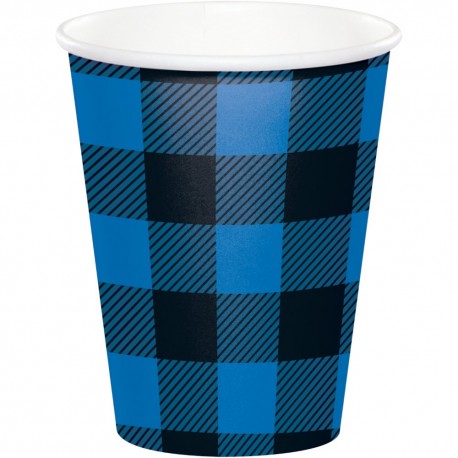 8 Vasos BLUE BLACK BUFFALO PLAID