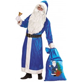 Disfraz de Papa Noel Super Deluxe Azul Adulto