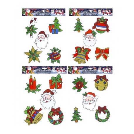 Set de 5 Pegatinas con Cara Papá Noel