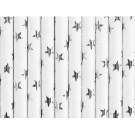 10 Pajitas de Papel con Estrellas