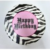 bestel goedkope Roze Zebra "Happy Birthday" Bordjes online