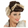 Peluca de Pin Up Castaña con Foulard