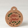 20 Tarjetas Kraft Bola de Abeto Bon Natale 4,7 cm