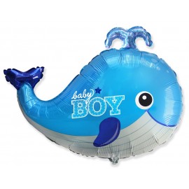 Blue Whale Baby Shower Ballon 86 x 66 cm