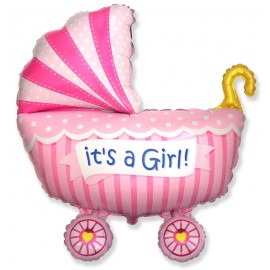 Globo Baby Shower Carrito Niña 89 x 74 cm